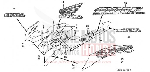 RAYURE/MARQUE (6) CBR1000FV de 1997